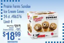 Smart & Final Prairie Farms Sundae Ice Cream Cones offer