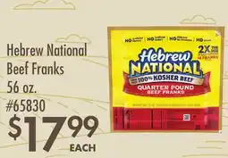 Smart & Final Hebrew National Beef Franks offer
