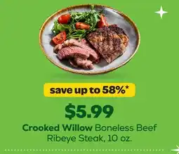 Grocery Outlet Crooked Willow Boneless Beef Ribeye Steak offer
