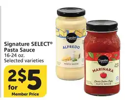 Vons Signature SELECT Pasta Sauce offer