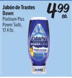 El Super Jabón de Trastes Dawn Platinum Plus Power Suds offer
