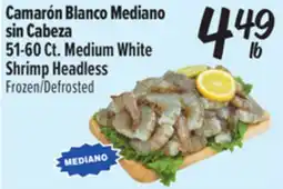 El Super Camarón Blanco Mediano sin Cabeza 51-60Ct. / Medium White Shrimp Headless offer