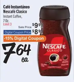El Super Café Instantáneo Nescafé Clásico offer