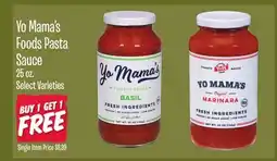 Jewel-Osco Yo Mama's Foods Pasta Sauce offer