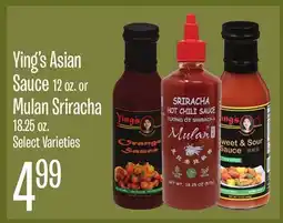 Jewel-Osco Ying's Asian Sauce 12 oz. or Mulan Sriracha 18.25 oz offer