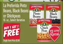 Jewel-Osco La Preferida Pinto Beans, Black Beans or Chickpeas offer