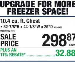 Menards 10.4 cu. ft. Chest offer