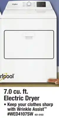 Menards 7.0 cu. ft. Electric Dryer offer
