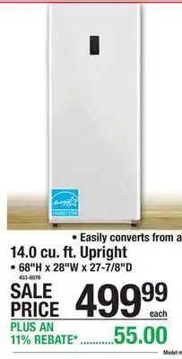 Menards 14.0 cu. ft. Upright offer