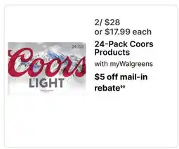 Walgreens 24-Pack Coors Products offer