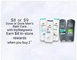 Walgreens Dove or Dove Men's Bath Care offer