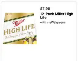 Walgreens 12-Pack Miller High Life offer