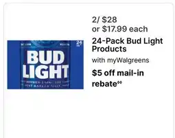 Walgreens 24-Pack Bud Light Products offer