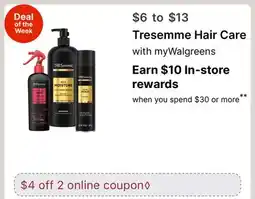 Walgreens Tresemme Hair Care offer