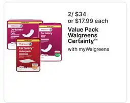 Walgreens Value Pack Walgreens Certainty offer