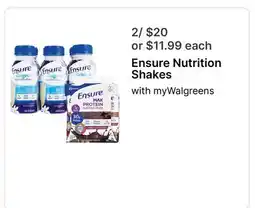 Walgreens Ensure Nutrition Shakes offer