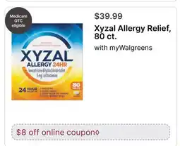 Walgreens Xyzal Allergy Relief, 80 ct offer