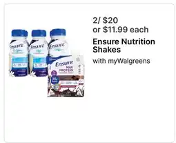 Walgreens Ensure Nutrition Shakes offer