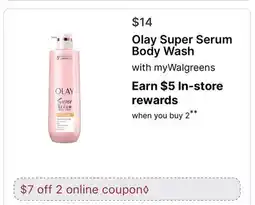 Walgreens Olay Super Serum Body Wash offer