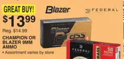 Dunham's Sports CHAMPION OR BLAZER 9MM AMMO offer