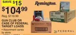 Dunham's Sports GUN CLUB OR CASE OF FEDERAL TARGET LOADS offer