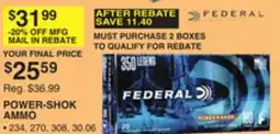 Dunham's Sports FEDERAL POWER-SHOK AMMO offer