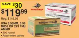 Dunham's Sports WINCHESTER USA 5.56MM, 5.56 M855 OR 223 FMJ AMMO offer