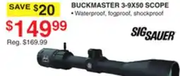 Dunham's Sports SIG SAUER BUCKMASTER 3-9X50 SCOPE offer