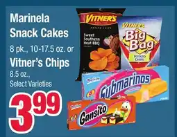 Jewel-Osco Marinela Snack Cakes 8 pk., 10-17.5 oz. or Vitner's Chips 8.5 oz offer