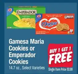 Jewel-Osco Gamesa Maria Cookies or Emperador Cookies offer