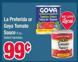 Jewel-Osco La Preferida or Goya Tomato Sauce offer