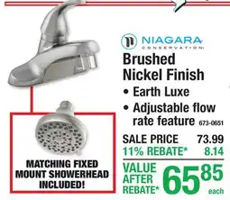 Menards NIAGARA Brushed Nickel Finish offer