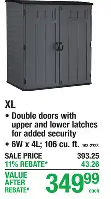 Menards XL Resin Sheds offer
