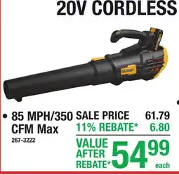 Menards 20V CORDLESS LEAF BLOWERS offer