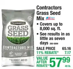Menards Contractors Grass Seed Mix offer