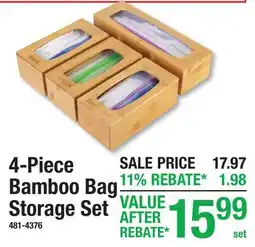 Menards 4-Piece Bamboo Bag Storage Set offer