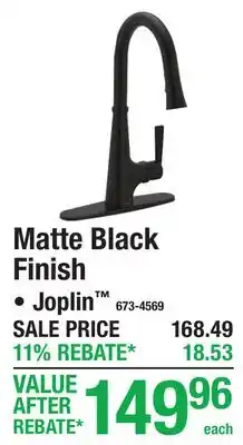 Menards Matte Black Finish offer