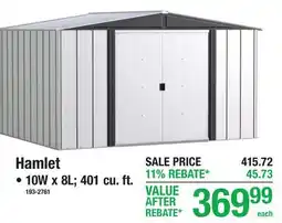 Menards Hamlet STEEL SHEDS offer