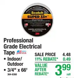 Menards Professional Grade Electrical Tape offer