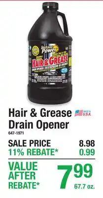 Menards Hair & Grease Drain Opener SPECIALTY CLEANERS offer