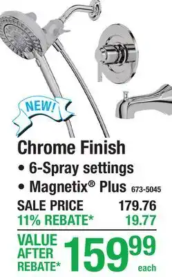 Menards Chrome Finish TUB/SHOWER FAUCETS offer