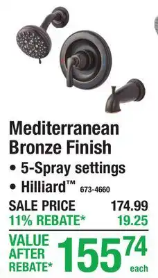 Menards Mediterranean Bronze Finish TUB/SHOWER FAUCETS offer