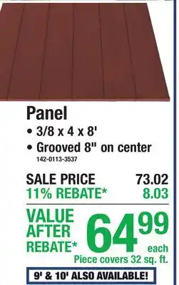 Menards Panel TEXTURED ENGINEERED WOOD offer