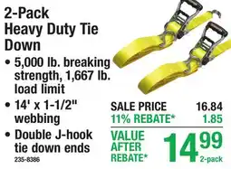 Menards 2-Pack Heavy Duty Tie Down offer