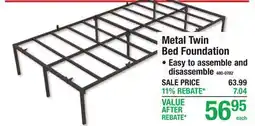 Menards Metal Twin Bed Foundation offer
