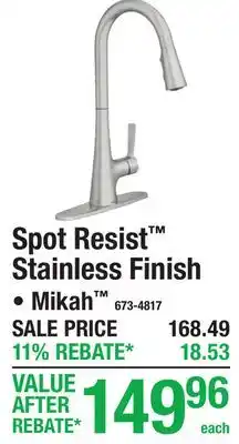 Menards Spot Resist Stainless Finish offer