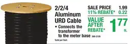 Menards 2/2/4 Aluminum URD Cable offer