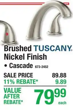 Menards Brushed TUSCANY Nickel Finish offer