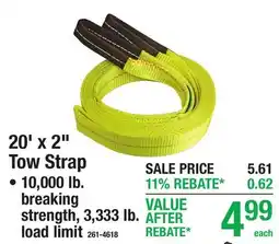 Menards 20' x 2 Tow Strap offer