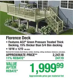 Menards Florence Deck offer